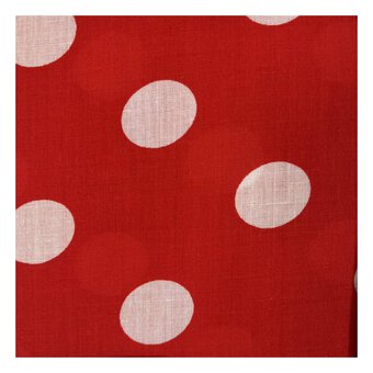 Red and White Spot Polycotton Fabric by the Metre