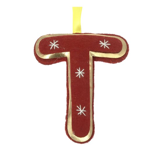 Hanging Felt Letter T Decoration image number 3