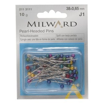 Milward Pearl Headed Pins 38mm 50 Pack