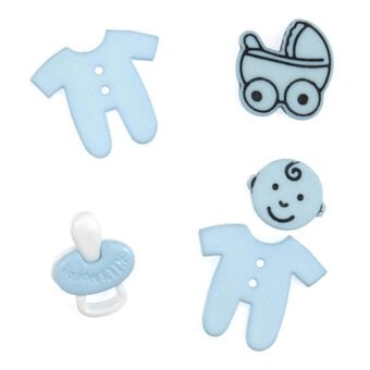 Trimits Baby Blue Craft Buttons 5 Pieces