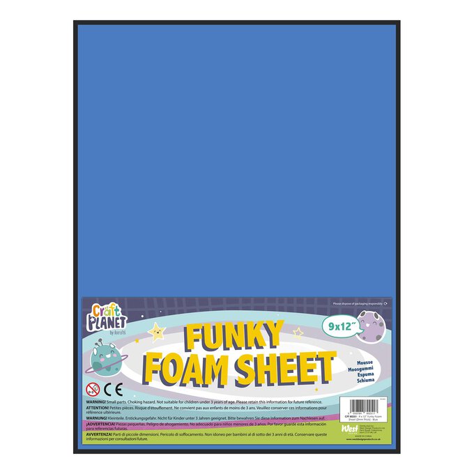 Blue Funky Foam Sheet 23cm x 30cm Hobbycraft