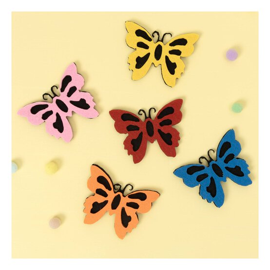 Felt Butterflies 5 Pack image number 1
