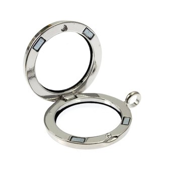 Silver Round Locket Pendant