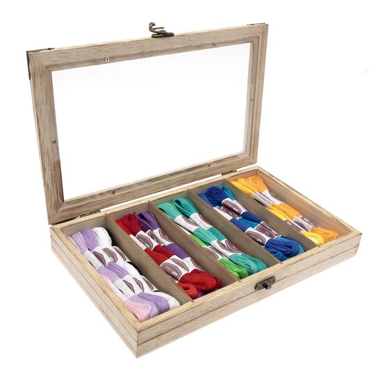 Wooden Embroidery Floss Box 50 Pack  image number 1