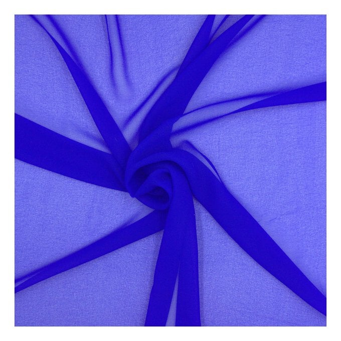 Royal Blue Crepe Georgette Fabric by the Metre image number 1