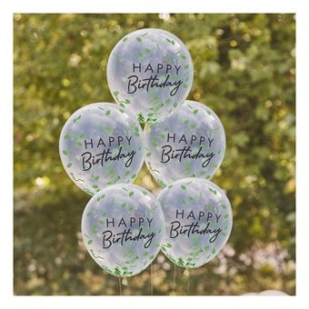 Ginger Ray Leaf Confetti Birthday Balloons 5 Pack