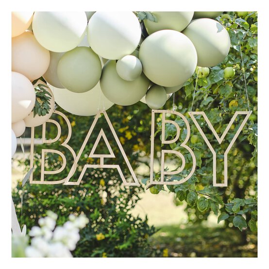 Ginger Ray Wooden Baby Hanging Decoration image number 2