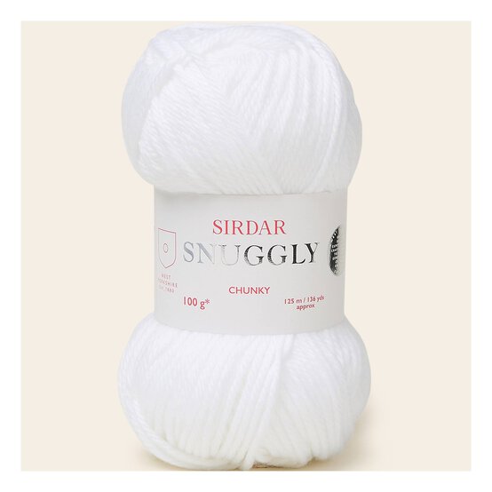 Sirdar White Snuggly Chunky 100g image number 1