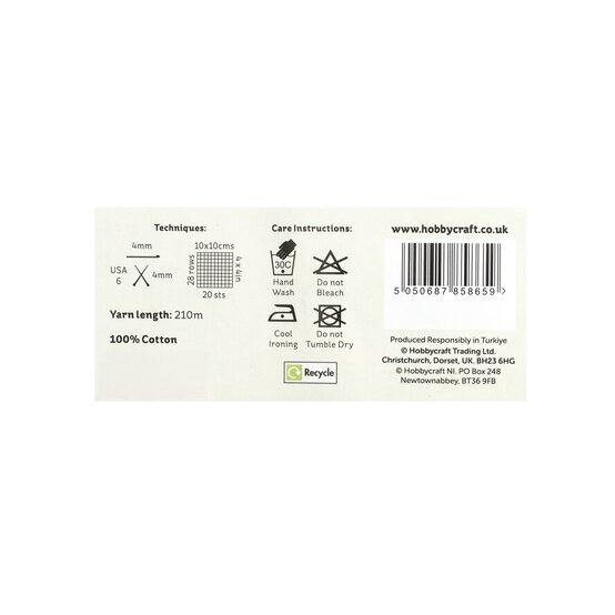 Women’s Institute Ecru That’s So Cotton DK Yarn 100g  image number 5