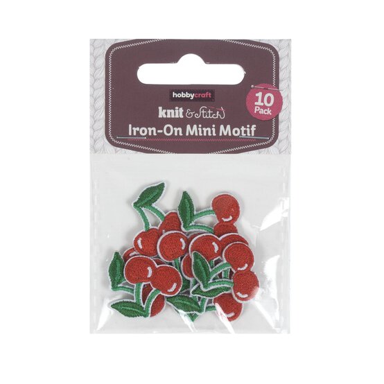 Mini Cherry Iron-On Motifs 10 Pack image number 4