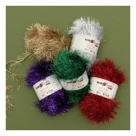 Knitcraft Red All That Glitters Yarn 50g image number 3