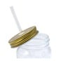 Sunflower Glass Drinking Jar with a Straw image number 3