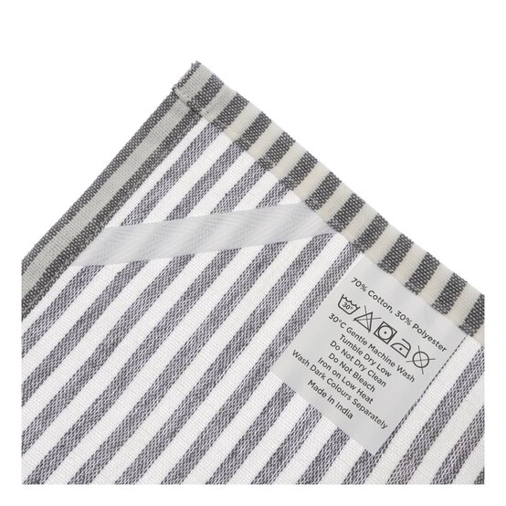 Whisk Grey Stripe Tea Towel image number 3