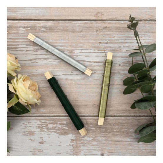 Moss Green Metallic Wire 0.5mm x 25m