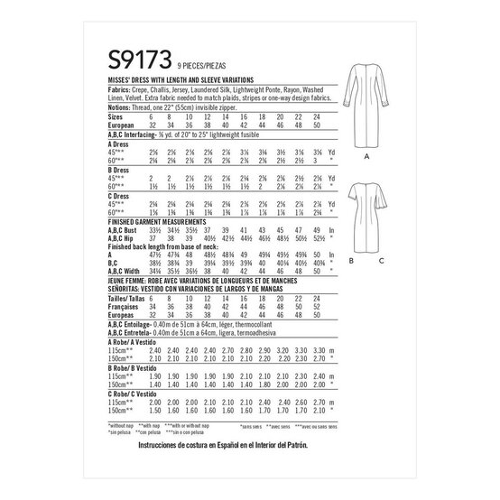 Simplicity Women&rsquo;s Dress Sewing Pattern S9173 (6-14) image number 2