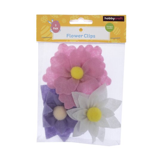 Felt Flower Clips 3 Pack  image number 3