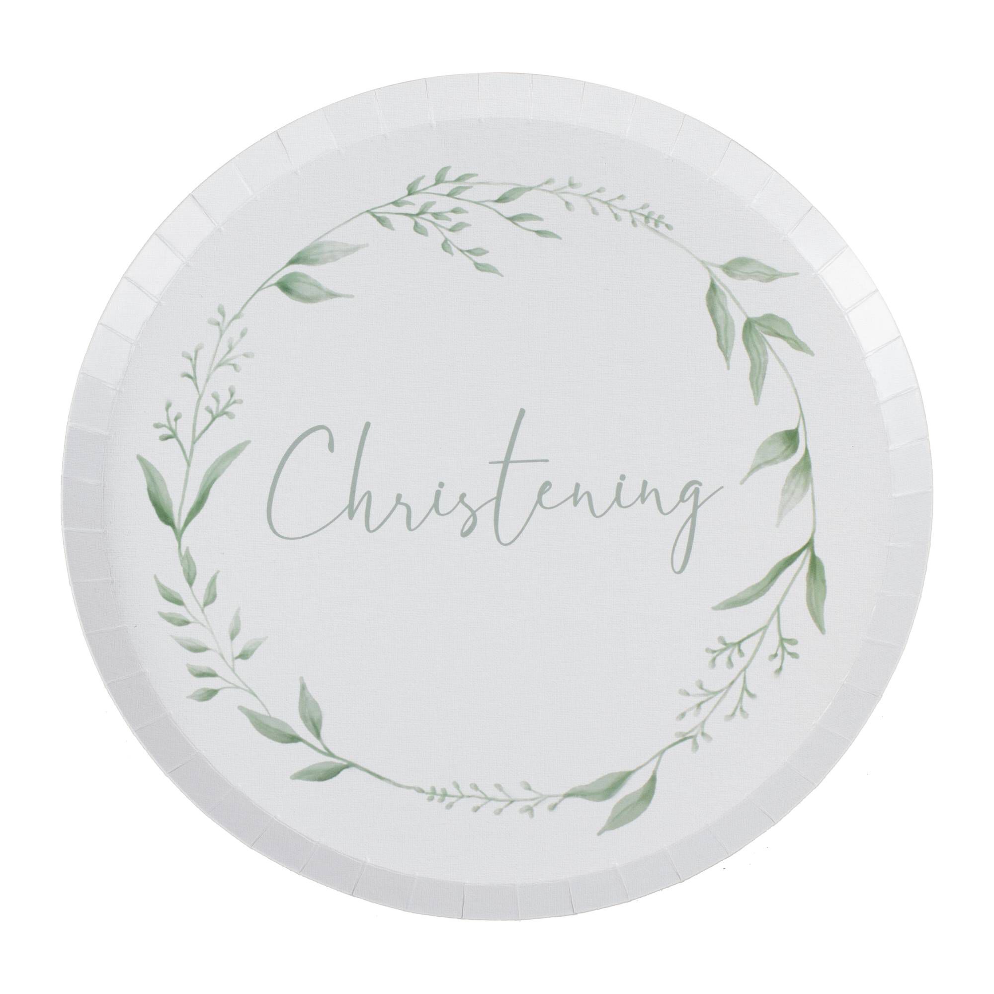 Ginger Ray Christening Wreath Plates 8 Pack Hobbycraft