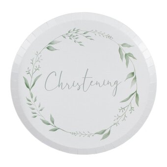 Ginger Ray Christening Wreath Plates 8 Pack