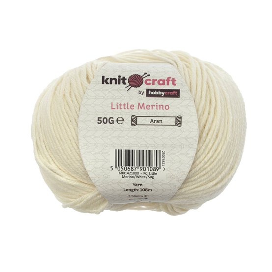 Knitcraft White Little Merino 50g image number 1