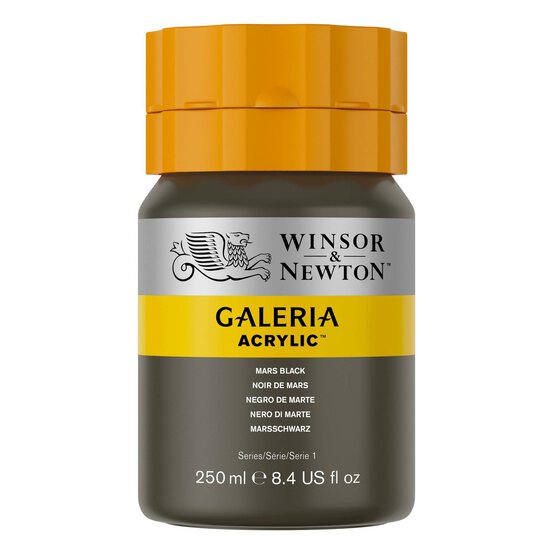 Winsor & Newton Galeria Mars Black Acrylic Paint 250ml image number 1