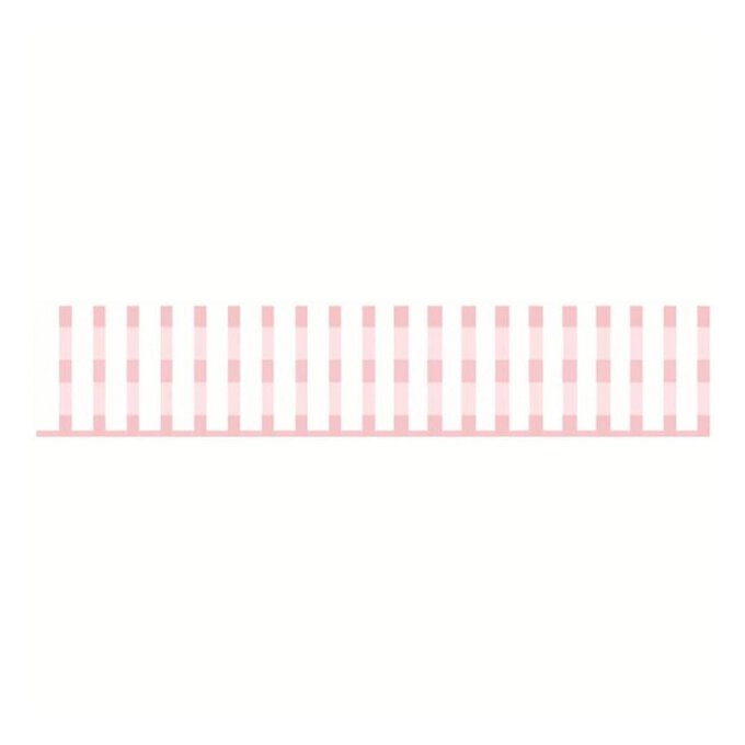 Light Pink Gingham Ribbon 15mm x 4m image number 1