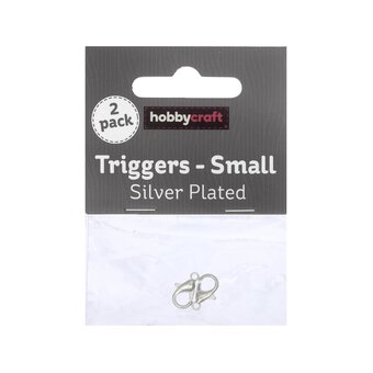 Silver Plated Trigger Clasp 10 x 6mm 2 Pack