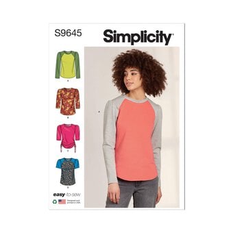 Simplicity Knit Top Sewing Pattern S9645 (XS-XXL)