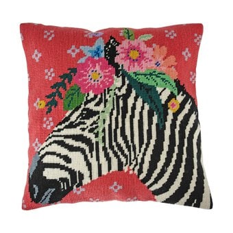 Trimits Zebra Cross Stitch Cushion Kit 40cm x 40cm image number 2