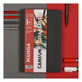 Canson Graduate Manga Hardback Notebook 5.5 x 8.5 Inches 