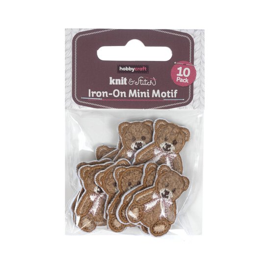 Mini Teddy Bear Iron-On Motifs 10 Pack image number 4