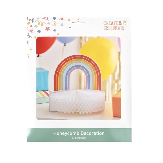 Create & Celebrate Rainbow Honeycomb Decoration image number 3