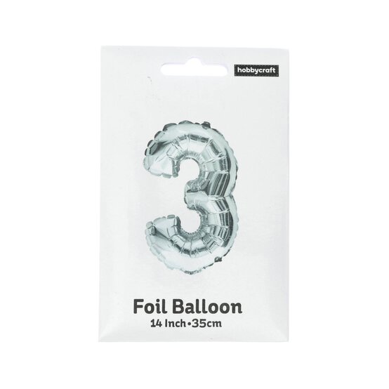 Silver Foil Number 3 Balloon image number 3