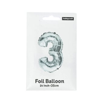 Silver Foil Number 3 Balloon image number 3