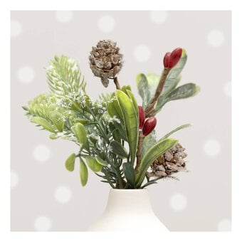 Frosted Pinecone Pick 20cm