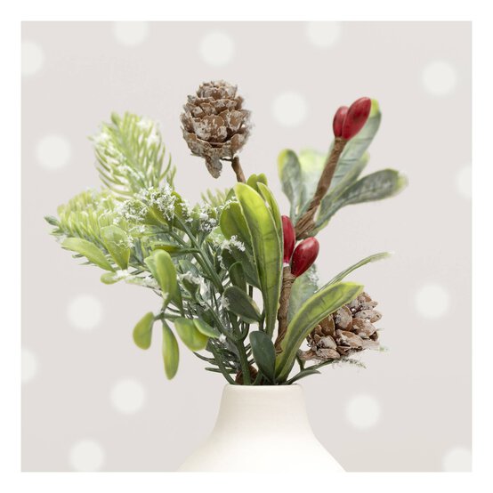 Frosted Pinecone Pick 20cm image number 1