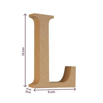 MDF Wooden Letter L 13cm image number 5