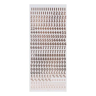 Anita's Small Rose Gold Number Outline Stickers