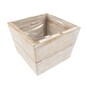 Natural Wooden Planter 12cm x 12cm x 9cm image number 1