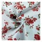 Light Blue Roses Polycotton Print Fabric by the Metre image number 1