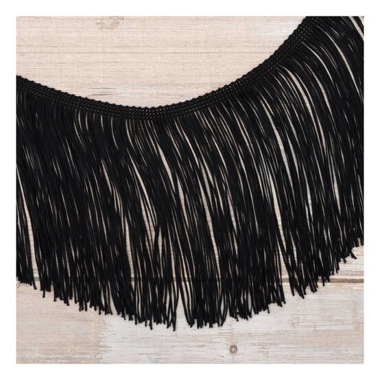 Black 15cm Chainette Fringe by the Metre image number 2