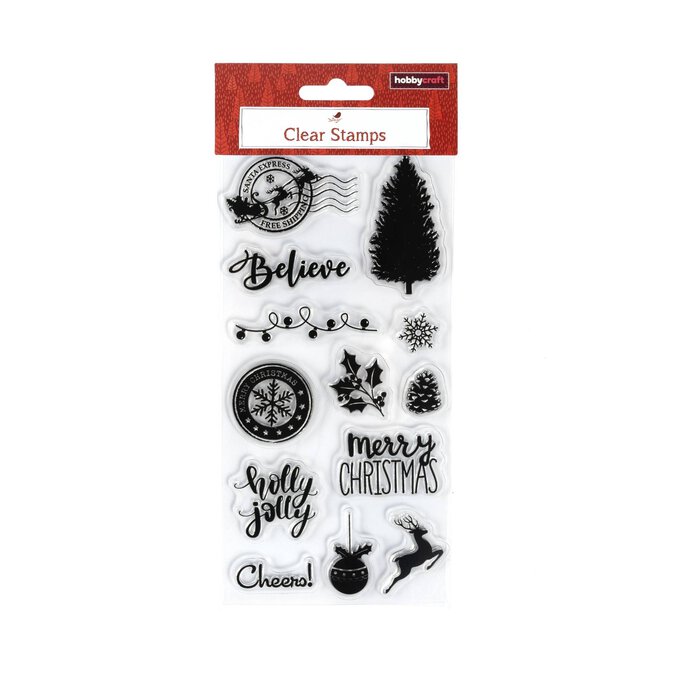 Christmas Clear Stamp Set 13 Pieces Hobbycraft