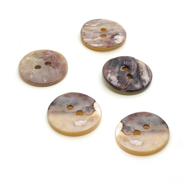 Hemline Natural Shell Mother of Pearl Button 5 Pack image number 1