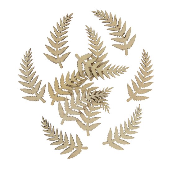 Fern Leaf Wooden Toppers 12 Pack image number 1