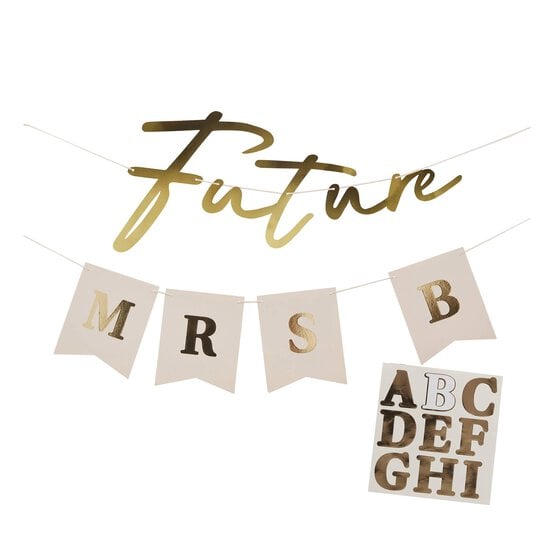 Gold and Pink Future Mrs Custom Banner 2m image number 3