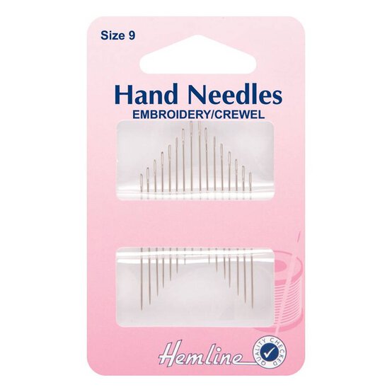 Hemline Size 9 Embroidery Crewel Needles 16 Pack