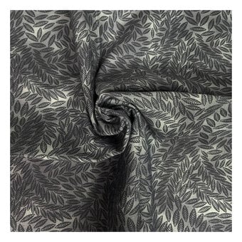 Black Cotton Textured Leaf Blender Fabric by the Metre