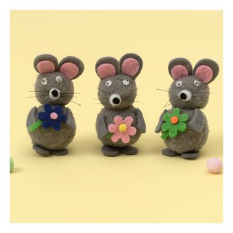 Grey Mice Decorations 3 Pack