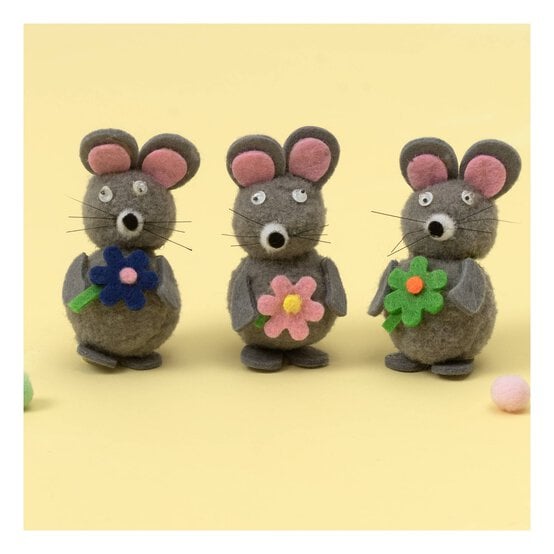 Grey Mice Decorations 3 Pack image number 1