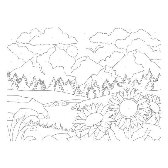 Mountain Landscape Paint by Numbers image number 4