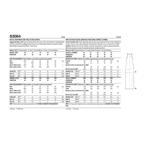 Simplicity Women’s Knit Dress Sewing Pattern S3064 (10-18) image number 5